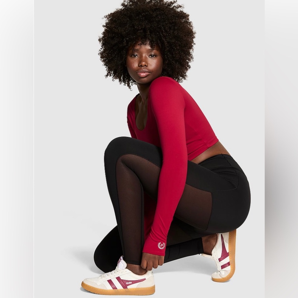 NWT PINK Relay Mesh Panel Leggings